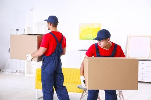 Boxes and household items stored neatly in an Eastcote storage unit