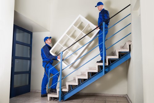 Business inventory arranged in a clean Eastcote storage facility